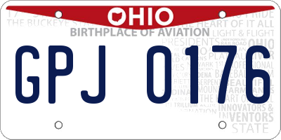 OH license plate GPJ0176