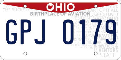 OH license plate GPJ0179