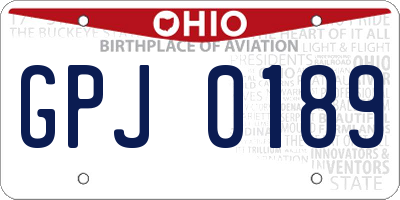 OH license plate GPJ0189