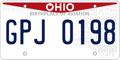 OH license plate GPJ0198
