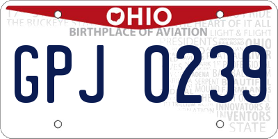 OH license plate GPJ0239