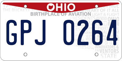 OH license plate GPJ0264