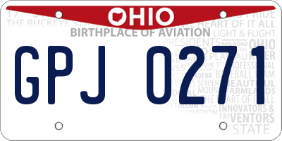 OH license plate GPJ0271