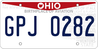 OH license plate GPJ0282