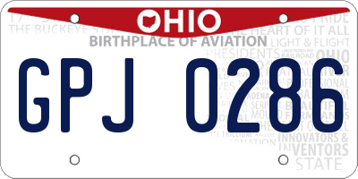OH license plate GPJ0286
