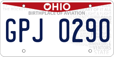 OH license plate GPJ0290