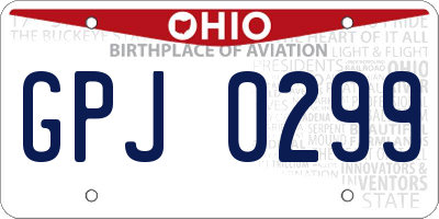 OH license plate GPJ0299