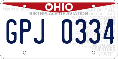 OH license plate GPJ0334