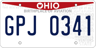 OH license plate GPJ0341