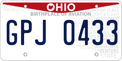 OH license plate GPJ0433