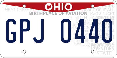 OH license plate GPJ0440