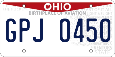 OH license plate GPJ0450