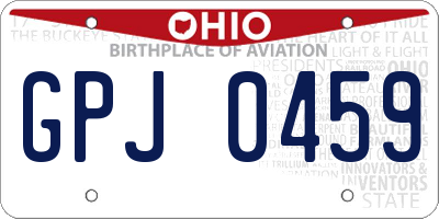 OH license plate GPJ0459