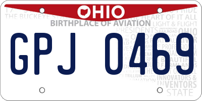 OH license plate GPJ0469