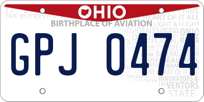 OH license plate GPJ0474