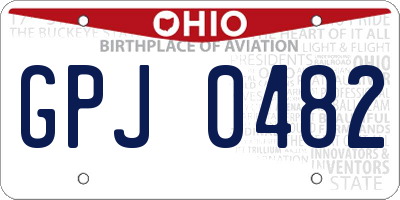 OH license plate GPJ0482