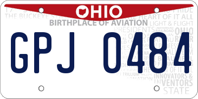 OH license plate GPJ0484