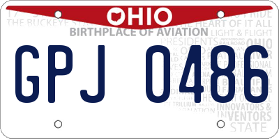 OH license plate GPJ0486