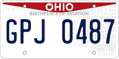 OH license plate GPJ0487