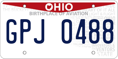 OH license plate GPJ0488