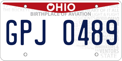 OH license plate GPJ0489