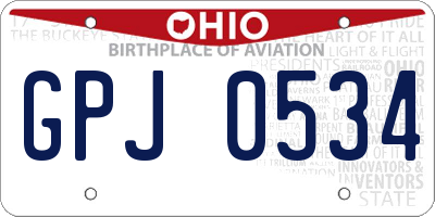 OH license plate GPJ0534