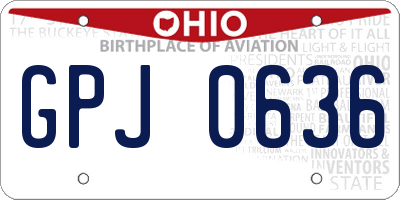 OH license plate GPJ0636
