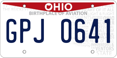 OH license plate GPJ0641