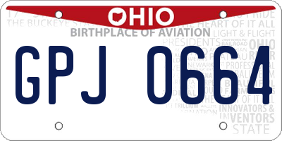 OH license plate GPJ0664
