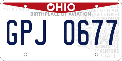 OH license plate GPJ0677
