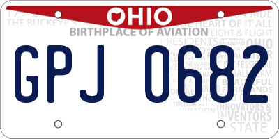 OH license plate GPJ0682