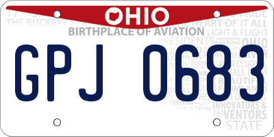 OH license plate GPJ0683