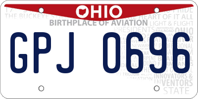 OH license plate GPJ0696