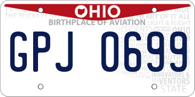 OH license plate GPJ0699