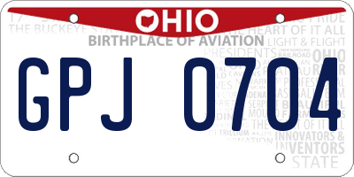 OH license plate GPJ0704