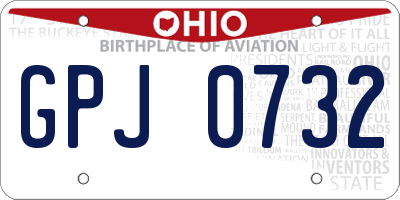 OH license plate GPJ0732