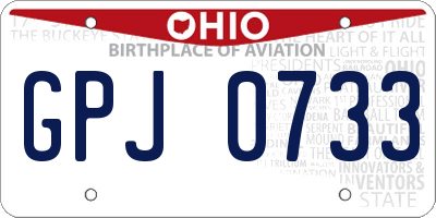OH license plate GPJ0733