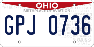 OH license plate GPJ0736
