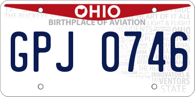 OH license plate GPJ0746