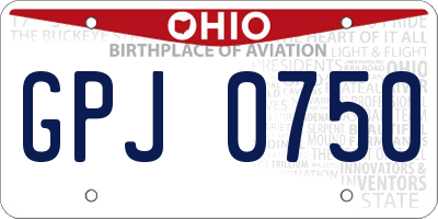OH license plate GPJ0750