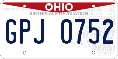 OH license plate GPJ0752