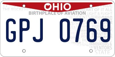 OH license plate GPJ0769