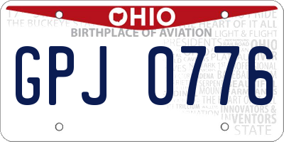 OH license plate GPJ0776