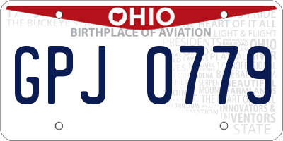 OH license plate GPJ0779