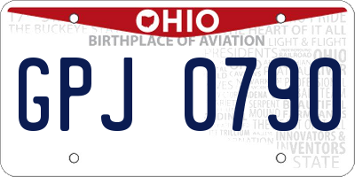 OH license plate GPJ0790