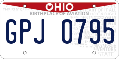 OH license plate GPJ0795