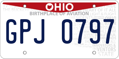 OH license plate GPJ0797