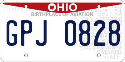 OH license plate GPJ0828