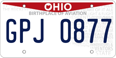 OH license plate GPJ0877