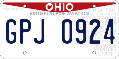 OH license plate GPJ0924